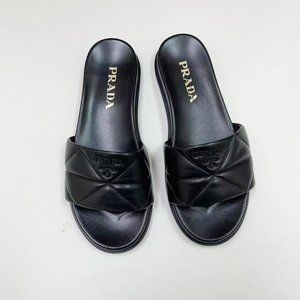 Prada Quilted Nappa Leather Slides Size 36 / 6